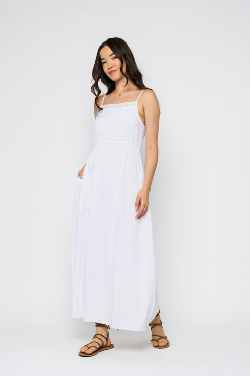 Marilyn-Eyelet Trim Sun Dress